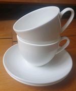 Whittard Of Chelsea  White cappuccino Cup & Saucer x 2 - Excellent Condition