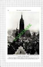 Frankfurt Germany Rooftops - 1936 Cutting / Print