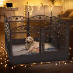 Dog Puppy Cage Pet Playpen Whelping Box Metal Run Enclosure Cage With Floor Mat