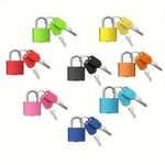 6X Travel Luggage Padlock Suitcase Bag Security Coloured Small Padlocks Locks UK