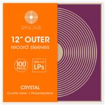 100x 12" SPINCARE Crystal Clear Outer Vinyl Record Sleeves - For 1-3 12 Inch LPs