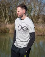 Matrix Large Mesh Logo T-Shirt Marl Grey Fishing Clothing Shirts ALL SIZES