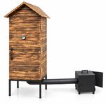 XXL wooden smoking oven 166 cm smoking cabinet smokehouse with fire box thermometer