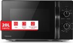 TOSHIBA Black Mirror Front Microwave 20 Liter 700W Manual Control, Compact with 