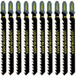 10pcs Jigsaw Blade Set T-Slot Fitting Jig Saw Plastic Wood Metal T144D fit Bosch