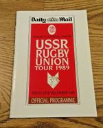 Northern Division v USSR 1989 Rugby Programme