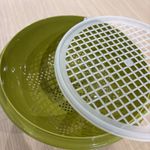 Large Tupperware Colander Bowl 339-5 with Flow Through Lid- Avocado Green