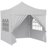 3 x 3 m Pop Up Gazebo with Sidewalls UPF50 Plus Heavy Duty Garden Silver Grey