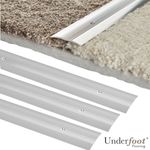 3 x Carpet Floor Flat Door Bar - 0.9m Silver Metal Threshold Trim Strip Door Bar