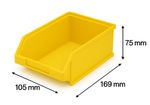 Plastic Parts Storage Bins -Heavy Duty Bin Stacking Component Boxes Small Yellow