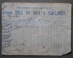 1895 - North British Railway Coal Way-Bill - Hill of Beath Colliery to Methill