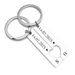Personalised Engraved Keyrings 2pcs Couple Keychain Unique Love Gift for Her Him