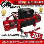 OX ELECTRIC WINCH 12v 13500lbs SYNTHETIC JEEP LANDROVER 4x4 RECOVERY TRUCK