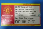 Manchester United V Tottenham Ticket 2002/03 Premier League