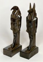 2 STATUE ANUBIS AND THOTH ANCIENT EGYPTIAN ANTIQUES EGYPT HANDMADE STONE