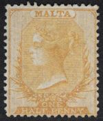 MALTA SG3 1860 QV ½d Buff, P14, No Wmk, Mint MNG, Cat £950