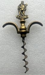 Vintage Brass Corkscrew - Shakespeare's Falstaff - Bottle Opener Metal 4.75"