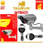 AMTECH Solar Powered Replica CCTV Camera Flashing LED Indoor Outdoor Security UK