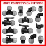 MDPE Plastic Compression Fitting 20mm 25mm 32mm 40mm 50mmMDPE WATER PIPE