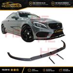 Carbon Look Front Lip Splitter Spoiler For Mercedes C Class W205 C205 AMG 2015+