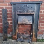 Original Art Nouveau Cast Iron Combination Fireplace Circa 1900s.