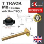 T bolt M8 x 80mm T Slot Slider T Track Hammer Head with Thumb Nut wood working
