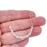 Deb Guyot Sterling Silver 925 Herkimer Quartz Crystal Bar Necklace | 16"-18"