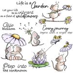 Mice Flowers Dandelion Metal Cutting Dies Clear Stamps Scrapbooking Card Crafts