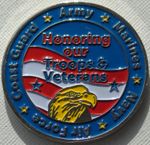 USA Challenge Coin Santa Clara Transport Honoring Troops & Veterans 44mm