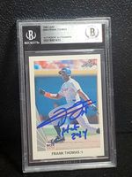 1990 LEAF FRANK THOMAS "HOF 2014" AUTOGRAPHED ROOKIE CARD (BECKETT) 1433