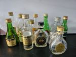 11 empty Brandy miniature bottles, XO, France, Ontario, KWV 10 year etc see imag
