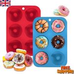Silicone Donut Baking Moulds Pan Non-stick Mold for 6 Full Doughnuts Bagel Tray.
