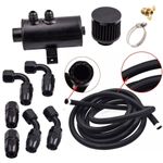 Baffled Engine 0.75L Oil Catch Can Twin Port AN10 10AN Fuel Oil Hose Fitting 3M