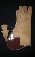 Falconry Glove Triple Skinned Nubuck Leather 13 Inch Long 3 Layer (Copper Brown)