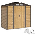 Outsunny 7 x 4ft Upgraded Metal Shed with Lock, Easy to Assemble, Natural