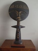Antique C. 1900 African Hand Carved Wooden Akuaba Doll Fertility Figurine