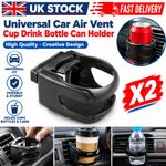2X Universal Cup Holder For Car Van Air Vent Holds Bottle Cup Drink Can UK