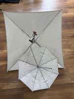 2 Photax Interfit umbrellas 82cm x 82cm + 60 cm Diam plus hot shoe fitting retro