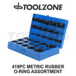 Toolzone 419pc Metric Rubber O-Ring Assortment Set in Storage Case HW131
