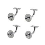 Handrail Bracket for Stairs bannister rail - Chrome - Dale - 76mm With Screws