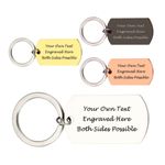 Personalised Keyring Engraved Keychain Custom Any Text Birthday Anniversary Gift