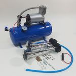 Dual 2 Compact Train Truck Bus Air Horn With 6 Liters 150 Psi Air Compressor