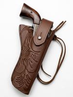 Cowboy Western Gun Holster Genuine 3mm Leather Embossed Revolver Case Quick Draw