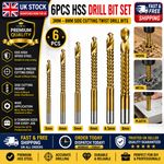6Pcs 3mm-8mm Side Cutting Drill Bit Twists Drill Bits Serrated Drill Bit Set UK