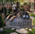 LARGE GERMAN SHEPHERD DOG WELCOME SIGN 25 X 24 cm ALSATIAN ALSATION 2D