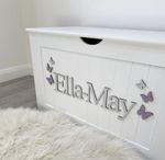 Large White Personalised Toy Box for Kids