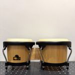 NINO Wood Bongos Musical Percussion NINO3NT-BK Natural Black Hardware Drums