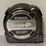 Empire Stainless Steel Tape Measure/Measuring Tape, Analogue Display, 8m/26ft