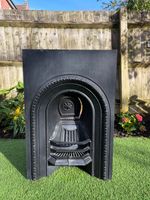 Beautiful Original Victorian Cast Iron Fireplace Insert Surround Arched Design
