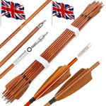 12X 30'' Carbon Arrows SP500 Turkey Feather Archery Recurve Bow Shooting Hunting